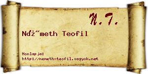 Németh Teofil névjegykártya