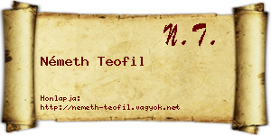Németh Teofil névjegykártya